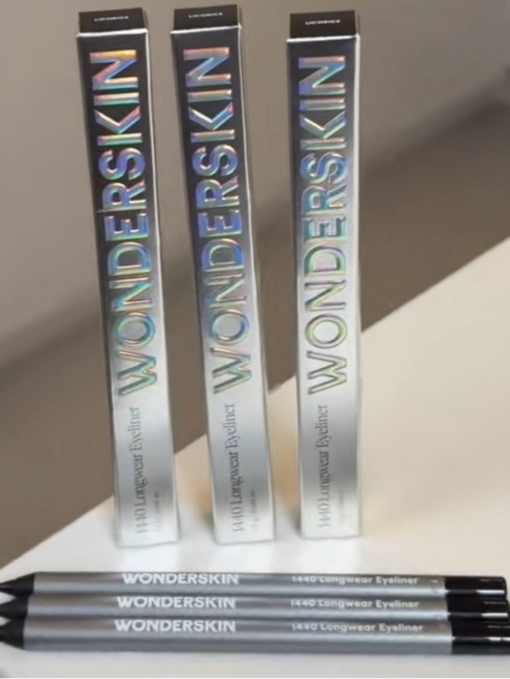 Wonderskin 1440Longwear Eyeliner - trio set Liquorice (rich jet black)